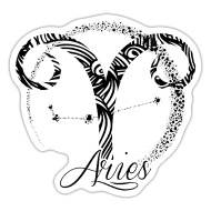 Aries Zodiac Sign March April Birthday Gift' Sticker